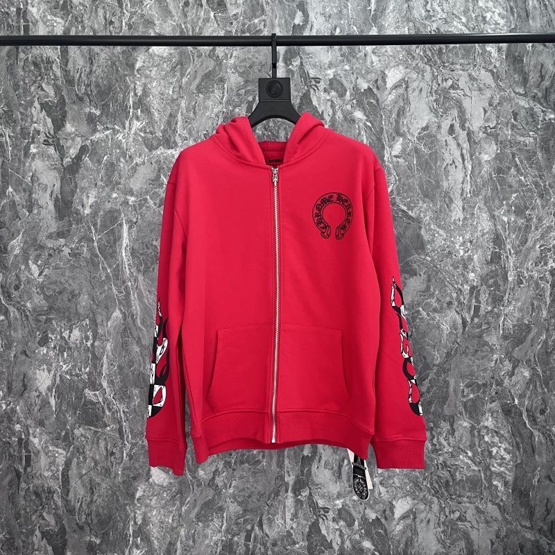 Chrome Heart Crossed-Feet Tibetan-style Embroidered Kiss T-shirt with Sword Zipper and Embroidery of Pure Cotton hoodie