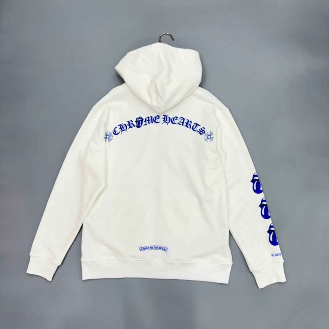 chrome heart Sanskrit Print Hooded Sweatshirt Jacket