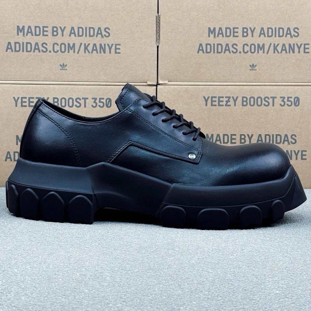 Rick Owens Laceup Bozo Tractor Low-top Thick-soled Casual Leather Shoes