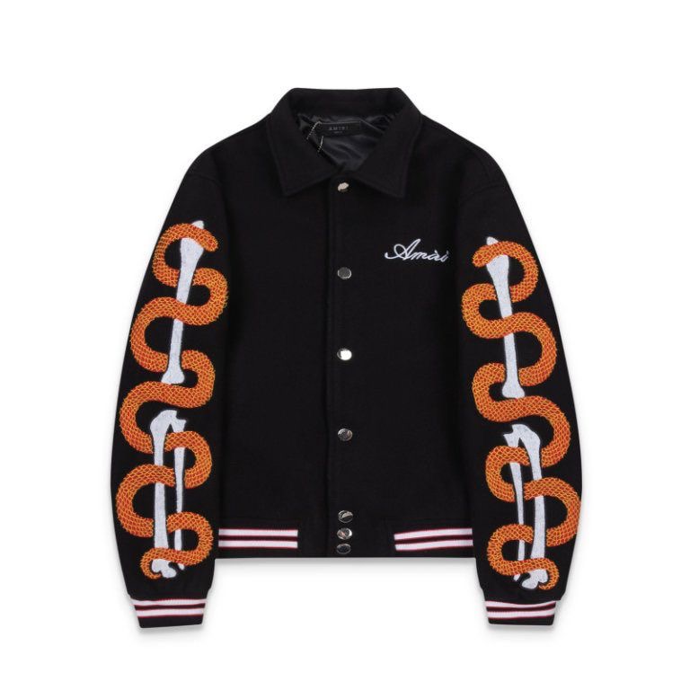 AMIRI Snake Limited Edition SS25 Single-Breasted Logo Embroidery Long-Sleeve Jacket