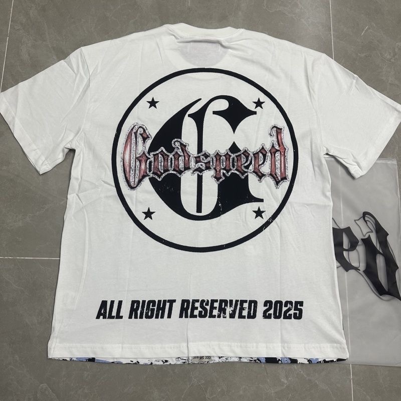 Godspeed Skull Print 100% Cotton Short-Sleeve T-Shirt