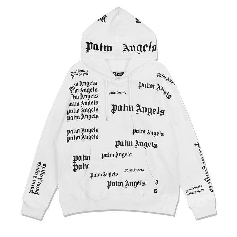 Palm Angel Full-Print Letter-Design Loose-Weave American Hooded Sweatshirt