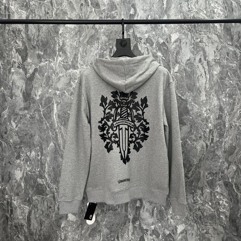 Chrome Heart sword cross and Sanskrit loose fit hoodie