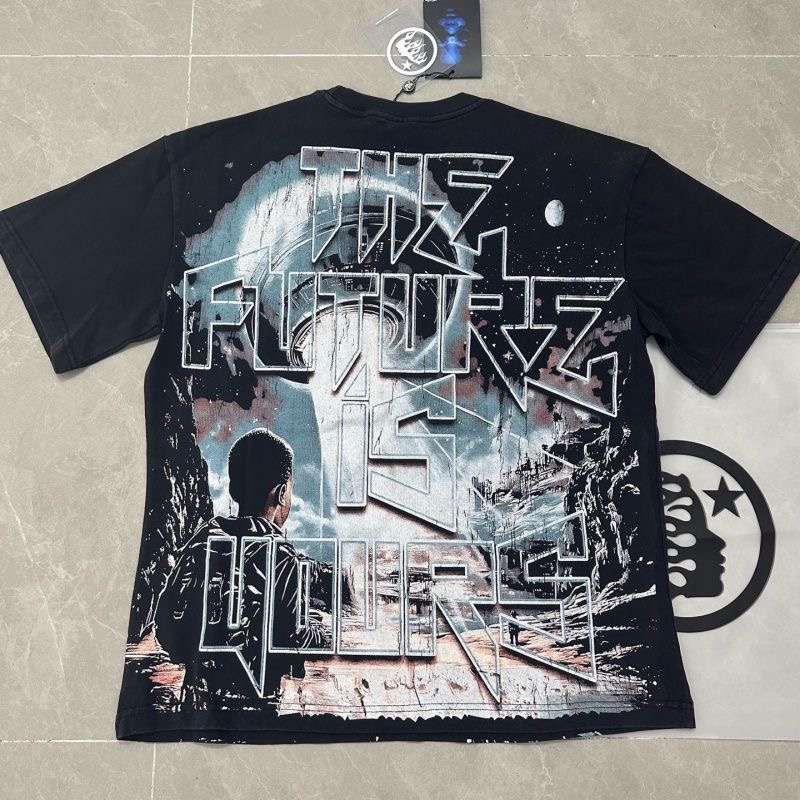 Hellstar Rock Street Astronaut Side Face Planet Short Sleeve T-shirt