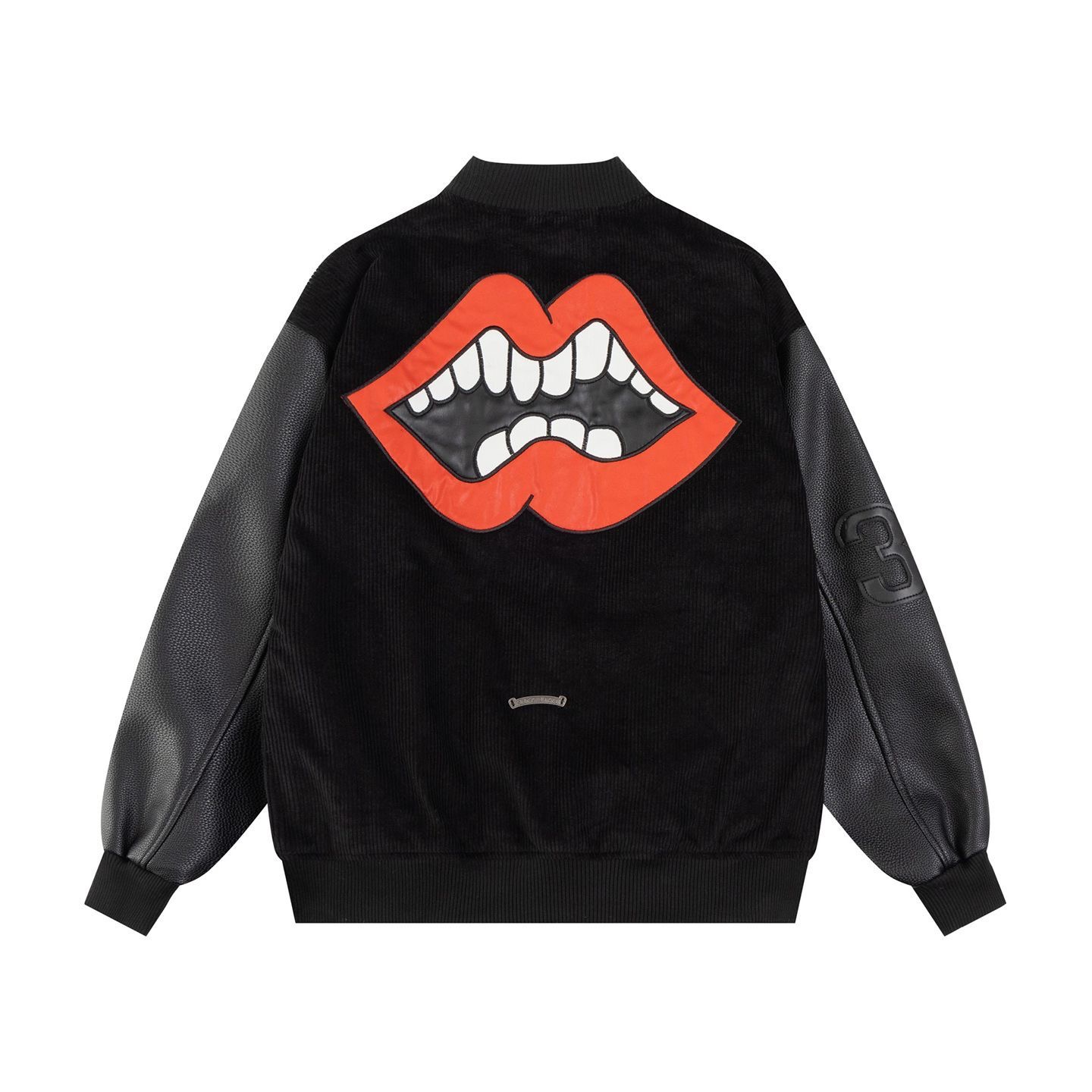 chrome heart Crozier letter cross embroidery lip pattern baseball jacket coat