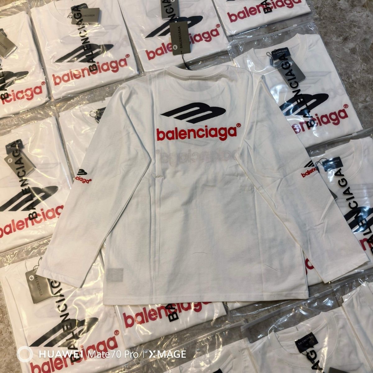 Balenciaga Long-Sleeved Embroidered Base Top