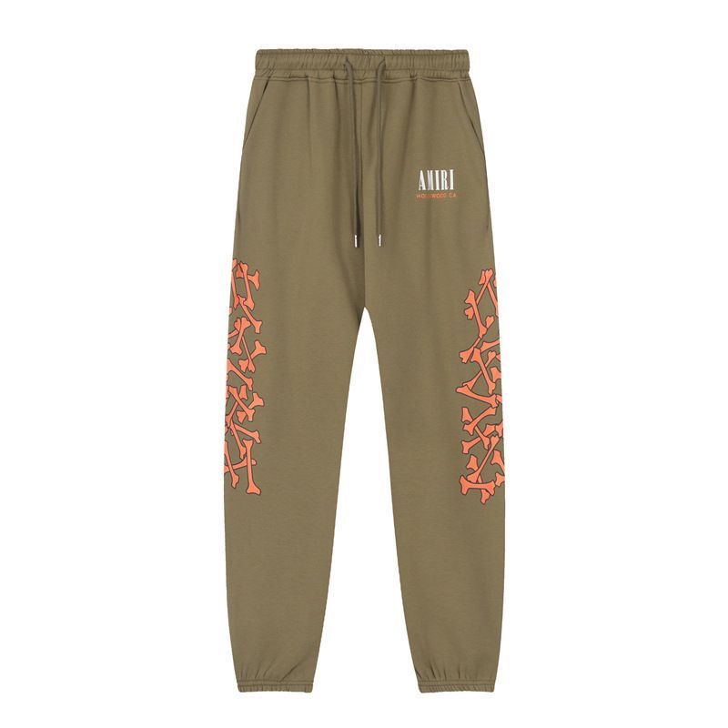 Amiri bone letter print fleece-lined hooded sweatshirt and sweatpants sport set