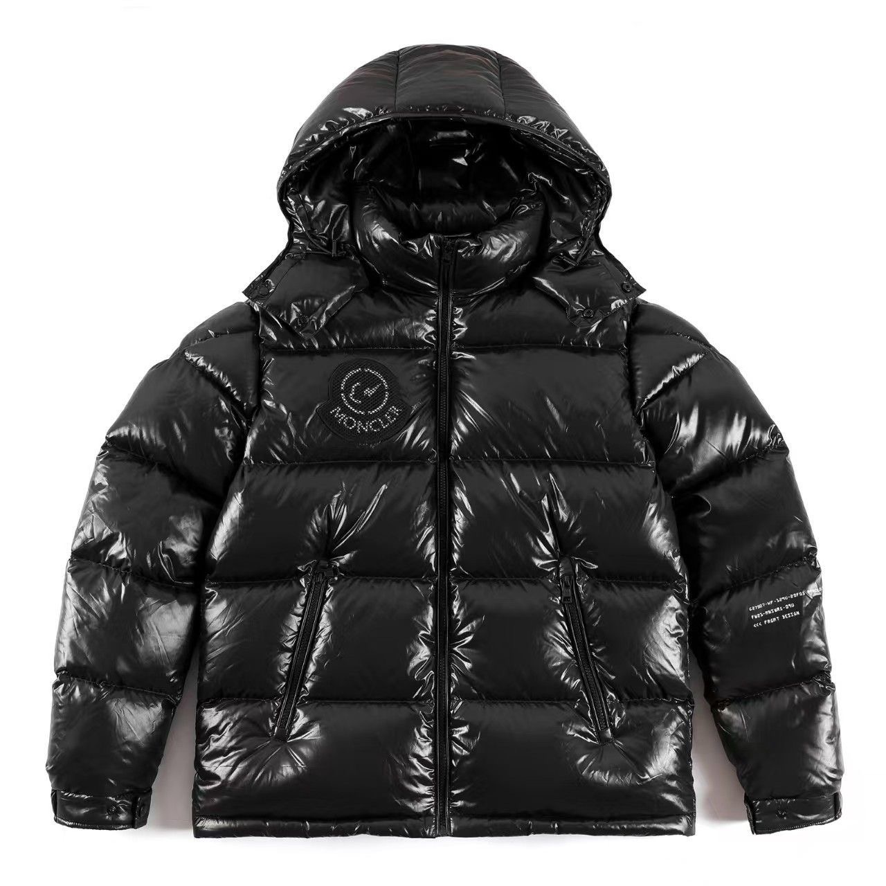 Moncler thick down jacket with hood, warm and cozy outerwear