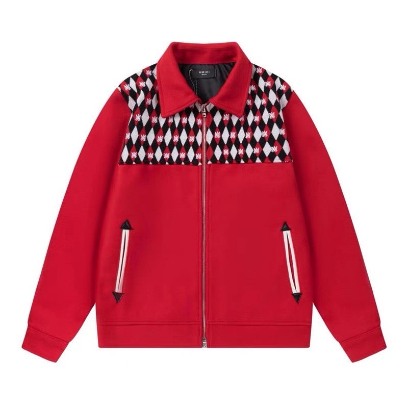 Amiri Splicing coat embroidered bone print pilot casual jacket baseball jersey