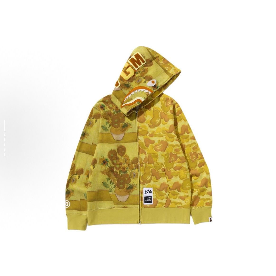 Bape Van Gogh Limited Shark Wasteland Style Hoodie Single Hat Ape Head Coat