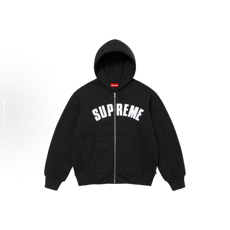 SupFW24 chest logo print and plush comfortable hooded American sweatshirt