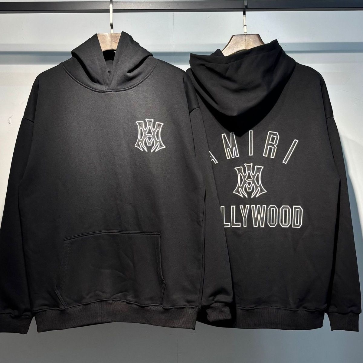 AMIR1 letter logo printed loose hooded sweatshirt