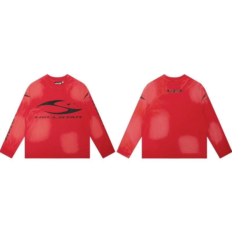 Light Luxury Hellstar Basic Logo Printed Laundry Trade Trendy Long Sleeve T-shirt