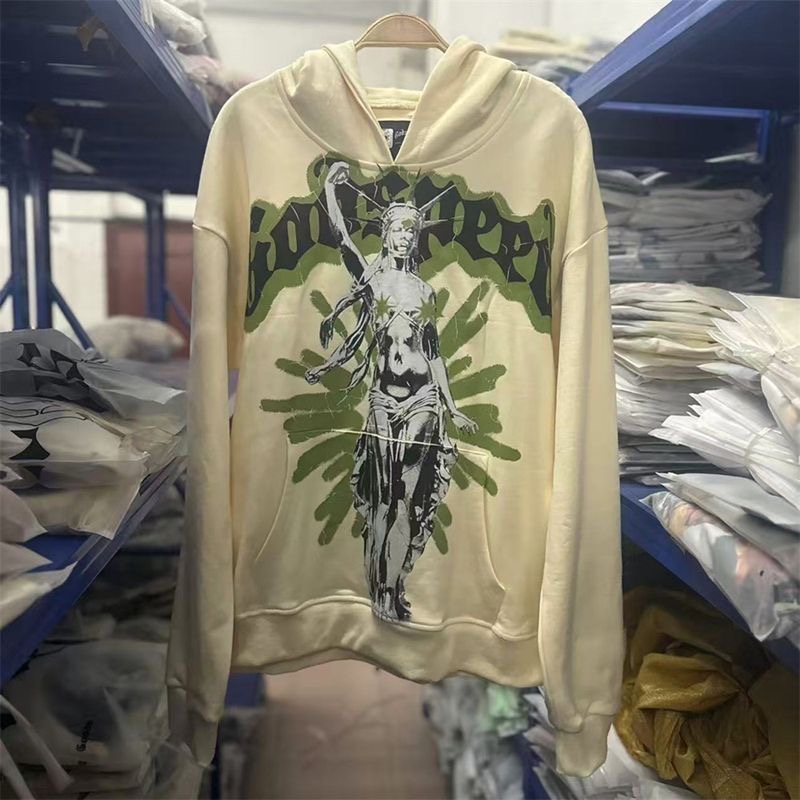 Godspeed Statue of Liberty Printed Loose Hoodie Hoodie Street Washed Outcoat