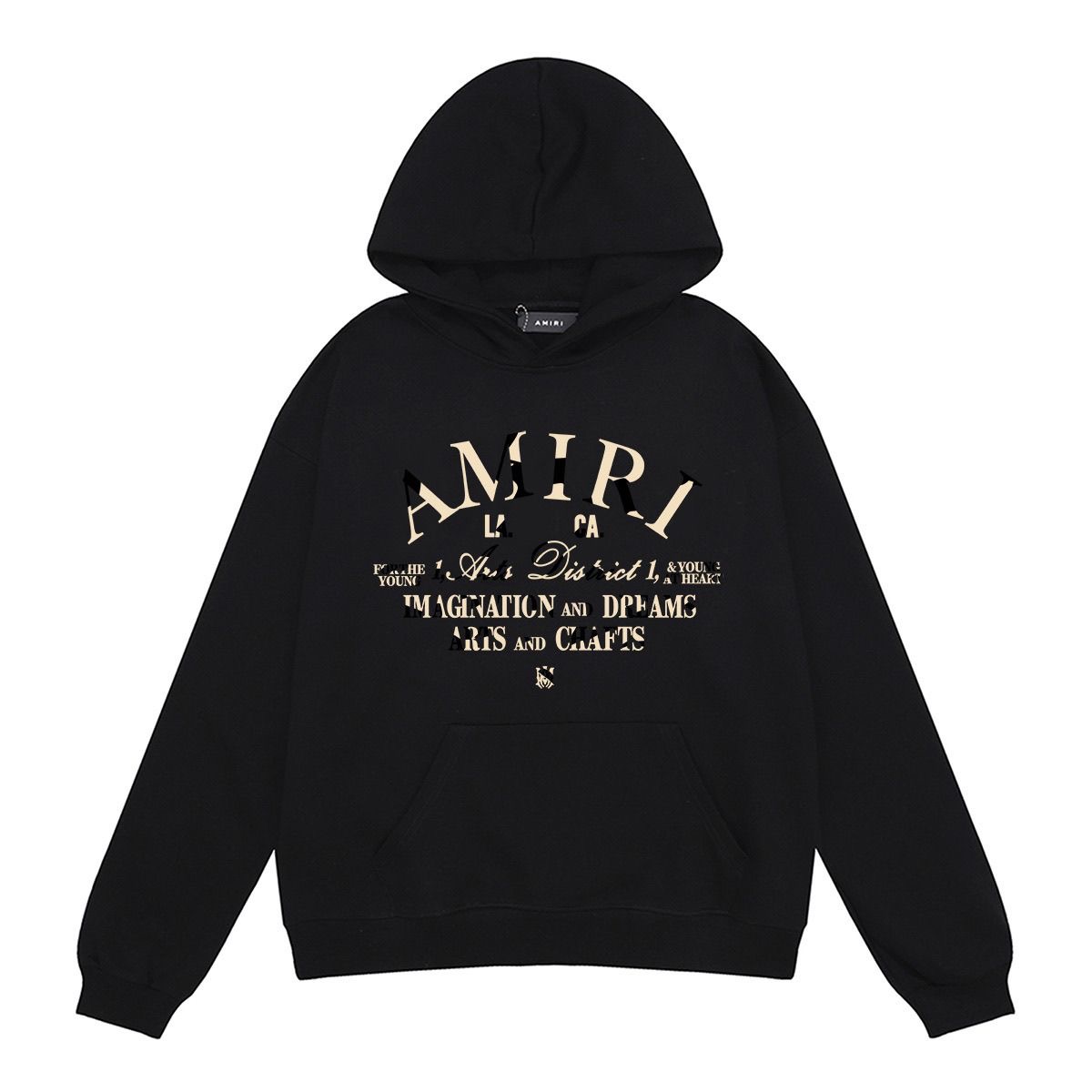 Light luxury Amiri contrasting slogan print high weight looped student hoodie sweatshirt