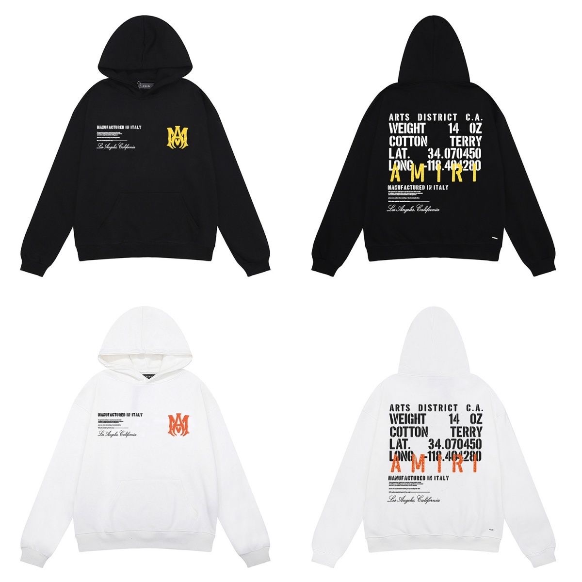 Amiri Arts District poster letter printed looped hoodie sweatshirt