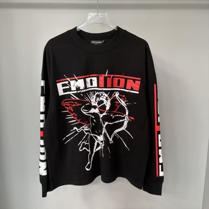 Mixed EMOTION Street Archery Cupid Printed Long Sleeve T-shirt Versatile Base Shirt