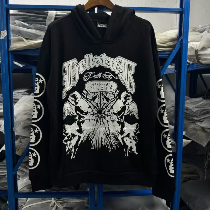 Hellstar Retro Printed European and American Loose Hoodie Hoodie Hoodie