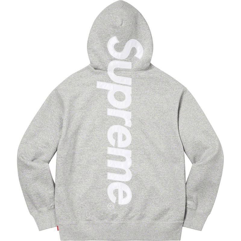 Sup style BOX logo with embroidered fabric and plush hoodie on the back