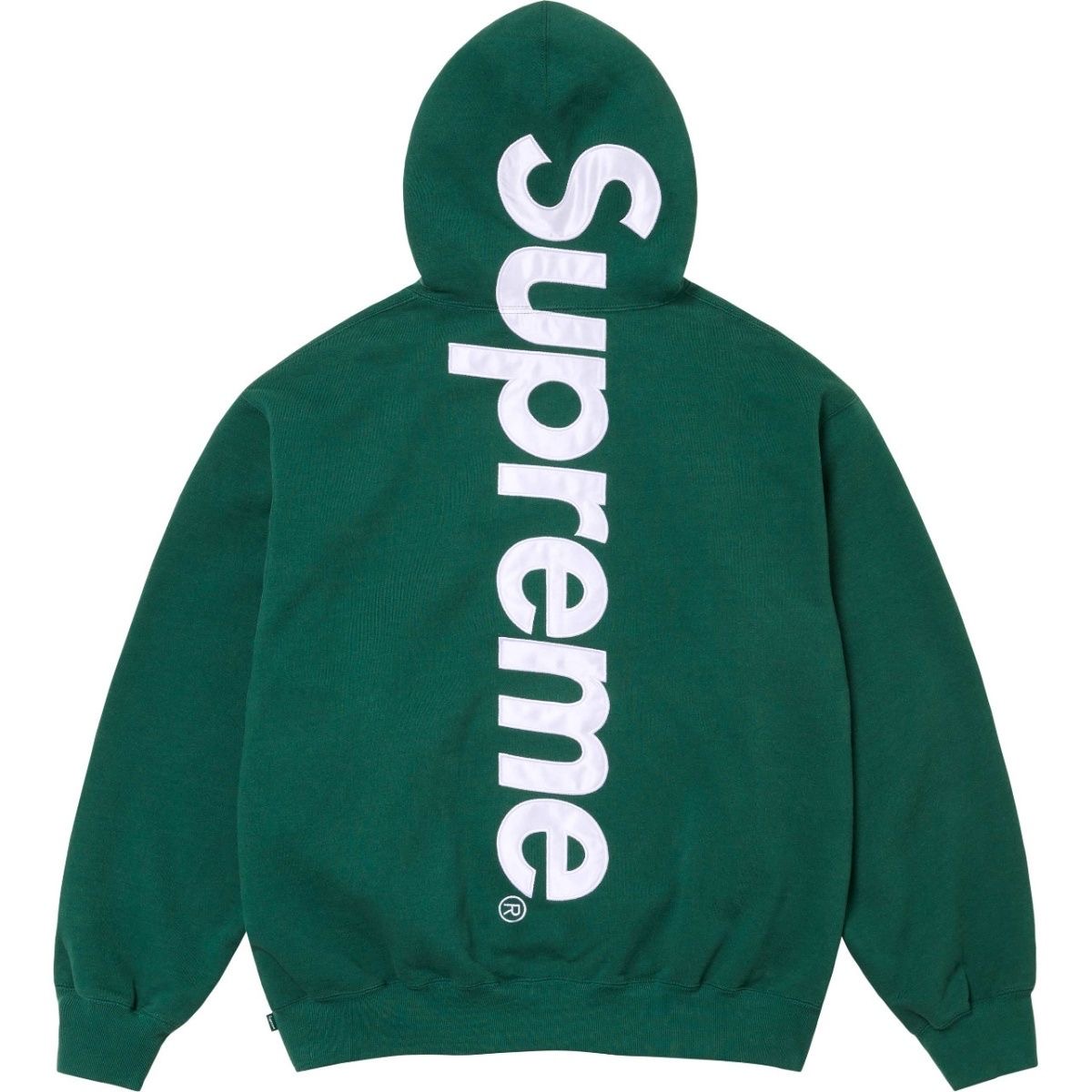 Sup style BOX logo with embroidered fabric and plush hoodie on the back