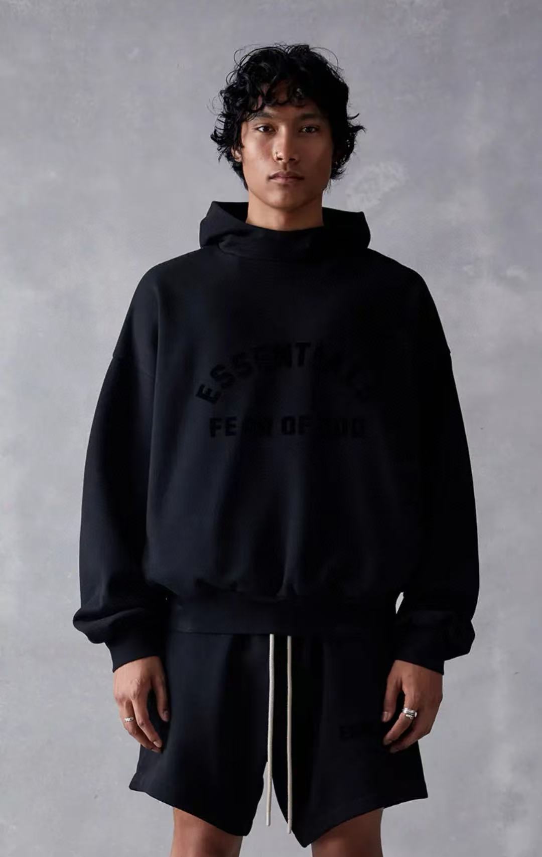 1: 1 Best Quality Essential Logo Black Apricot Sweatshirt