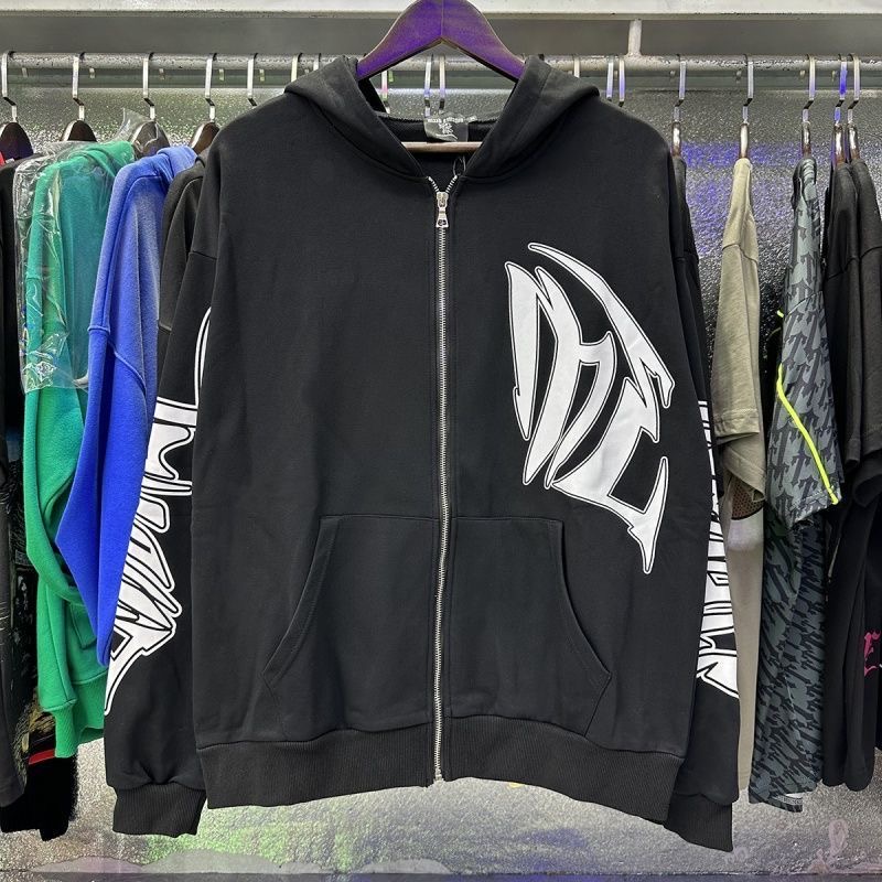 Mixed EMOTION Street Retro Hoodie cardigan Coat