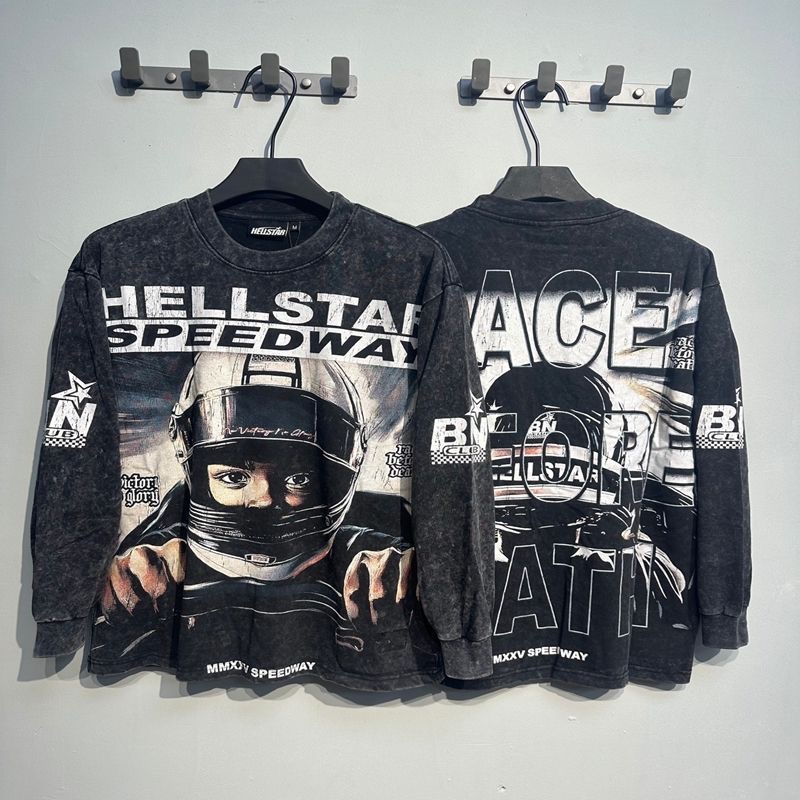 Hellstar Racing Washed Retro Long Sleeve T-shirt