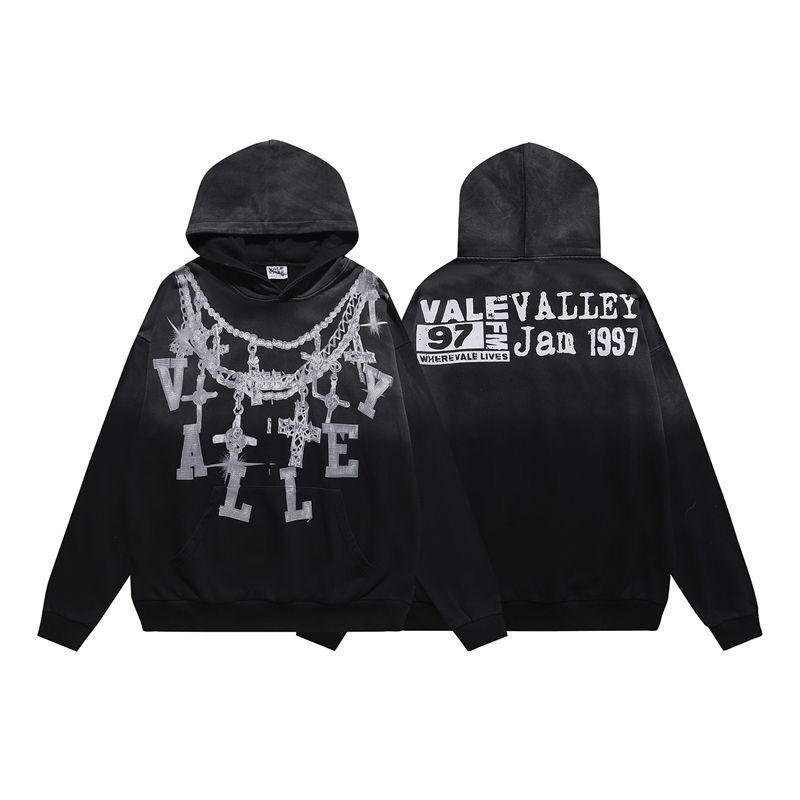 Vale large necklace printed vintage washed water vintage hoodie sweatshirt trend