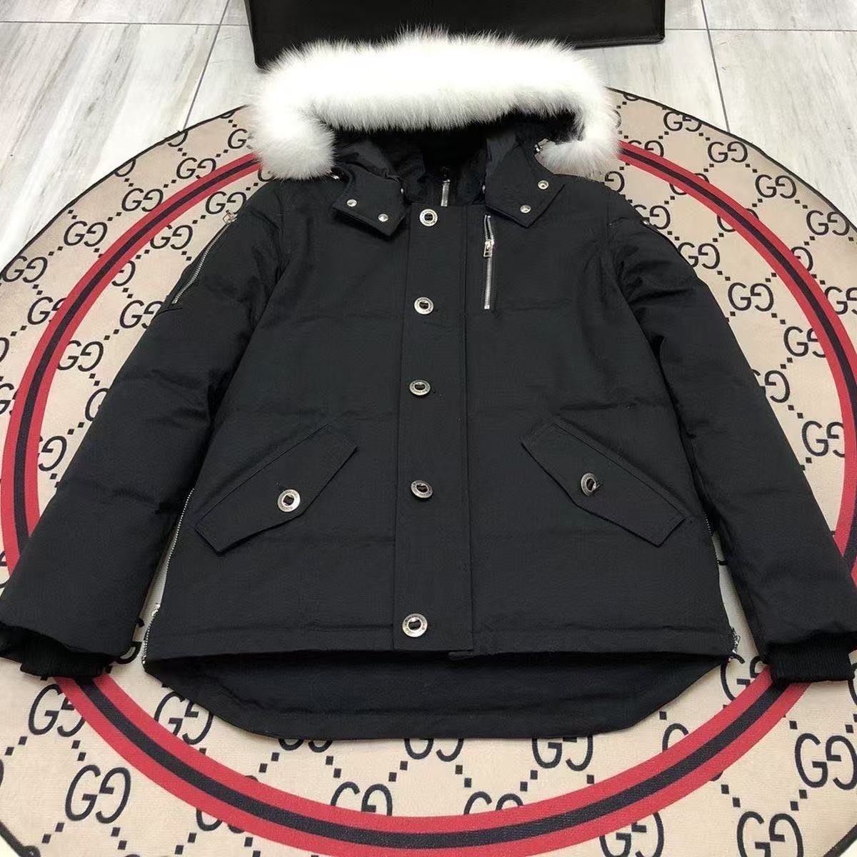 Moose Knuckles real fur collar thickened warm hooded down jacket