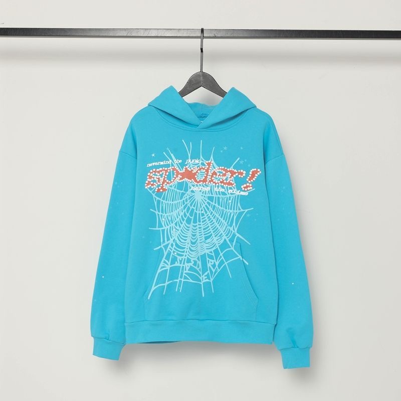 Sp5der 555555 European and American Foreign Trade Spider Web Foam Printed Hoodie