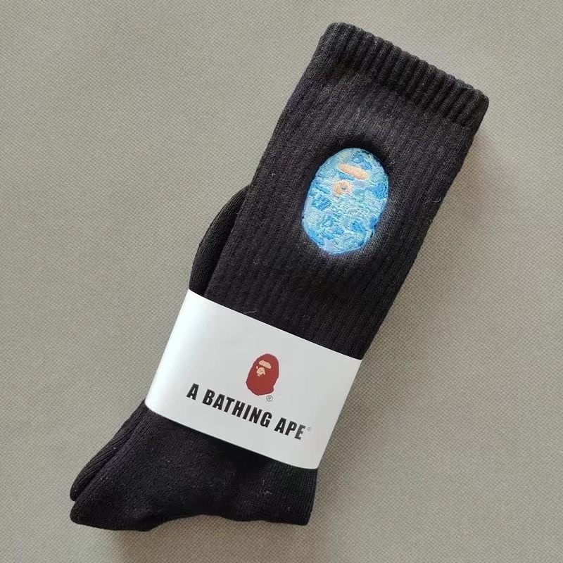 Japanese Bape Ape Head Towel Bottom Milard High Barrel Ape Man Sports Thick High Tide Socks
