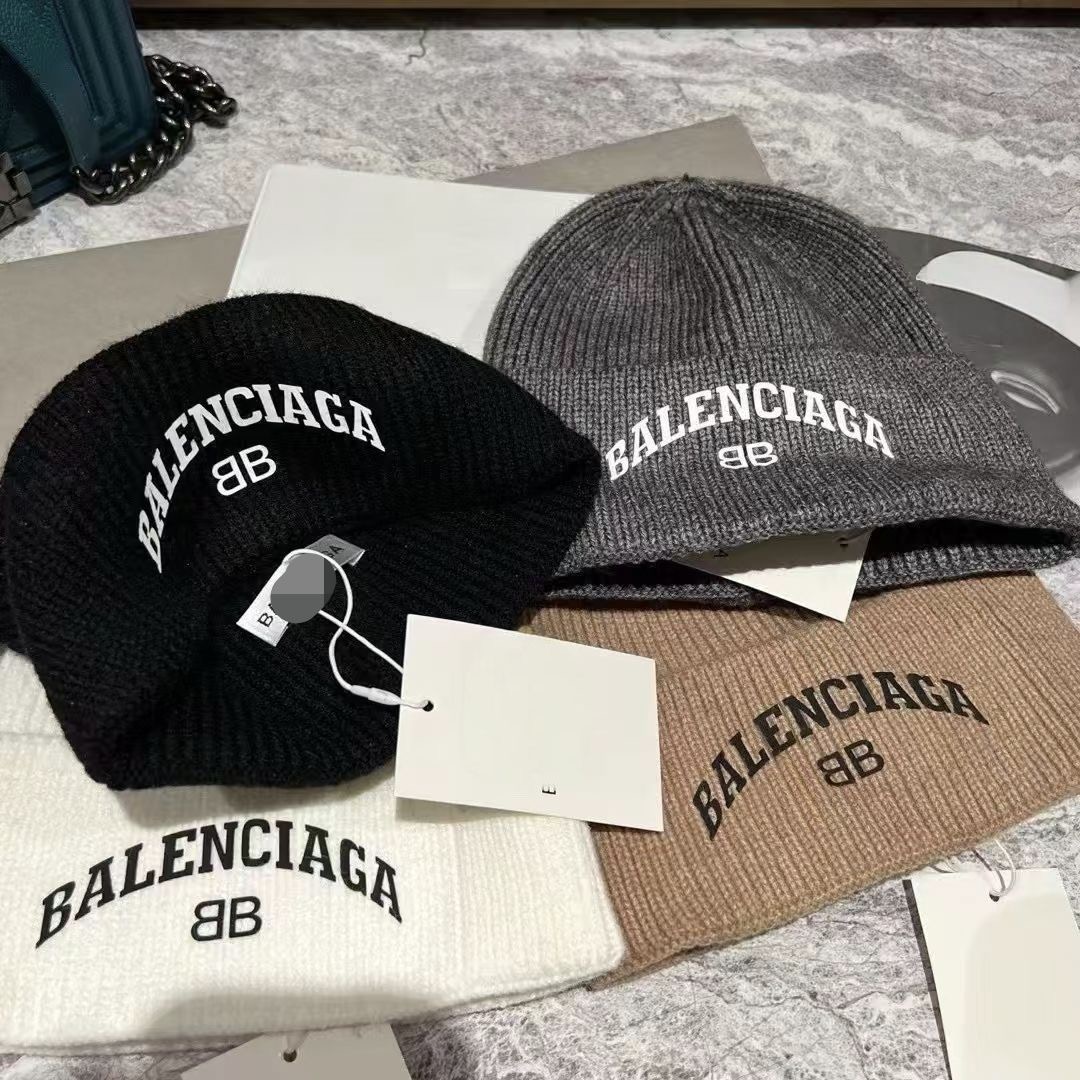 Balenciaga Hat Letter Ear Protector Versatile Embroidered Warm Knitted Couple Knitted Hat Season Cold Hat