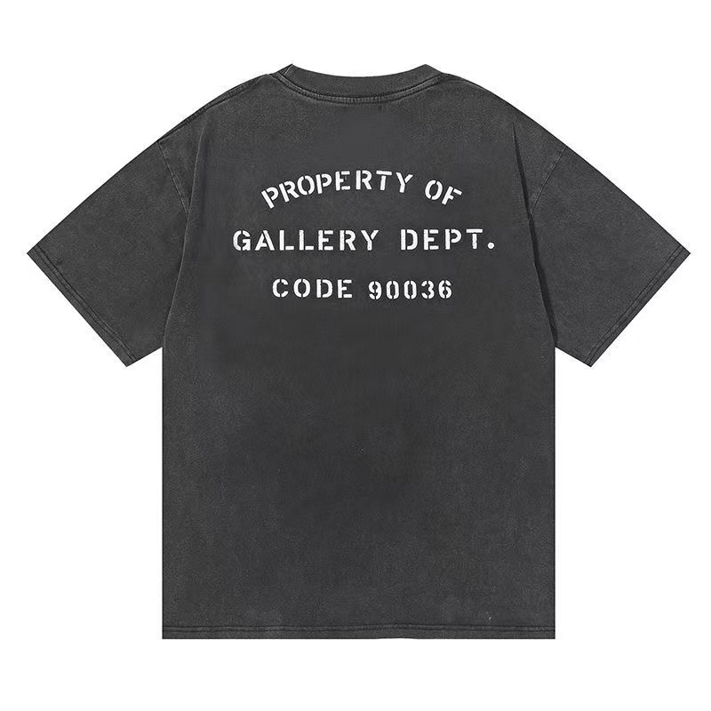 Yellow box logo Washed Black Color Tee