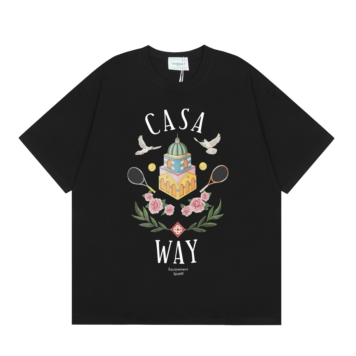 Pigeons tennis castle way printing tshirt