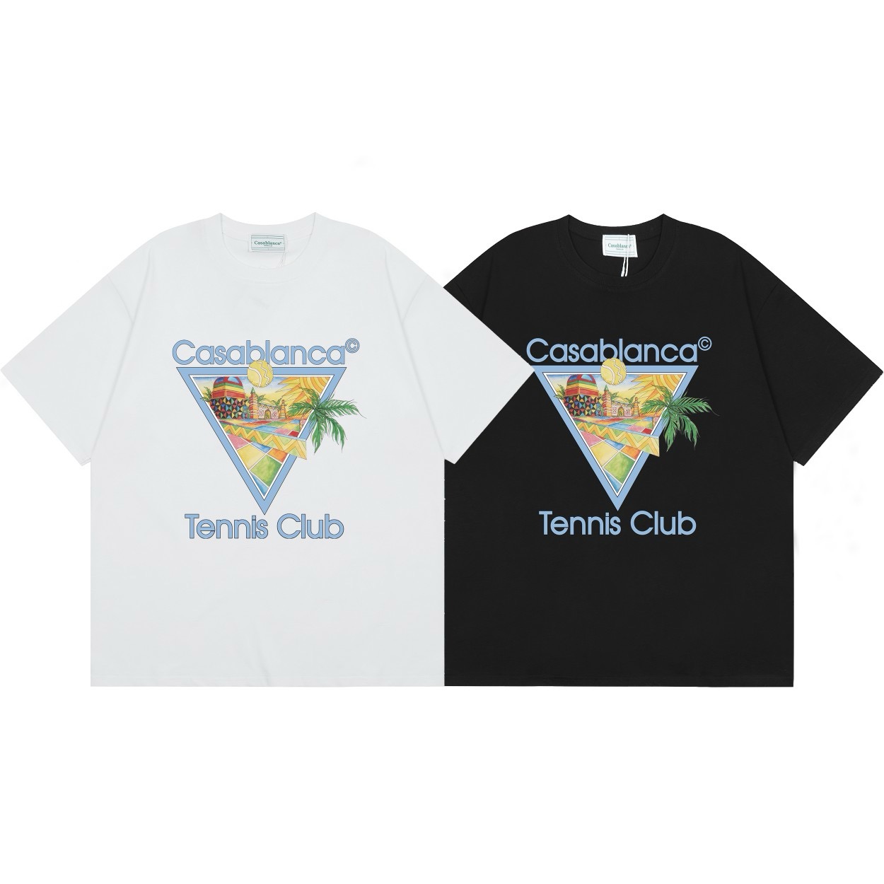 Triangle graffic with beautiful tree printed tshirt