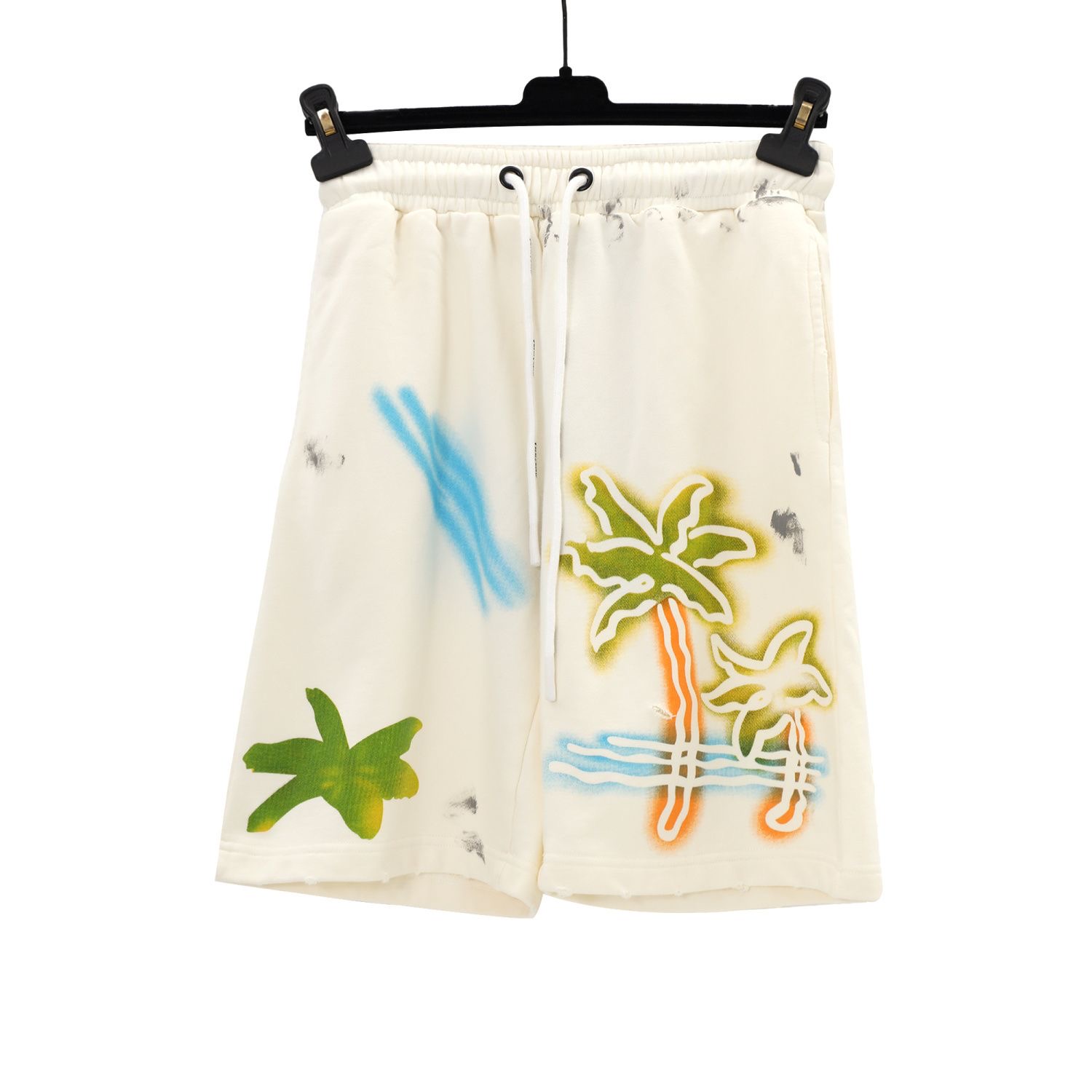 Gradient palm tree alphabet print graffic short