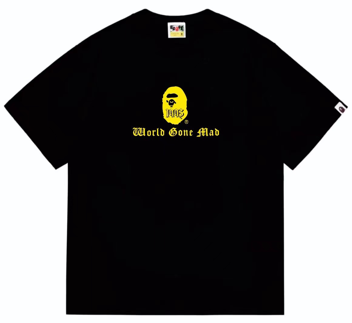 Contrast ape man head letter printed tshirt