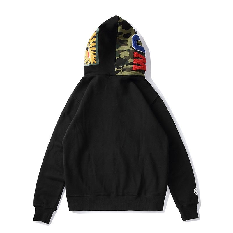Patchwork camo chark face embroidery jacket