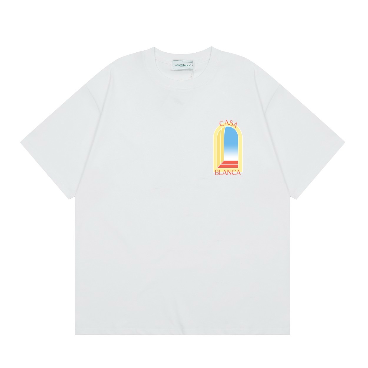 Classic style with yellow and blue graffic printed tshirt