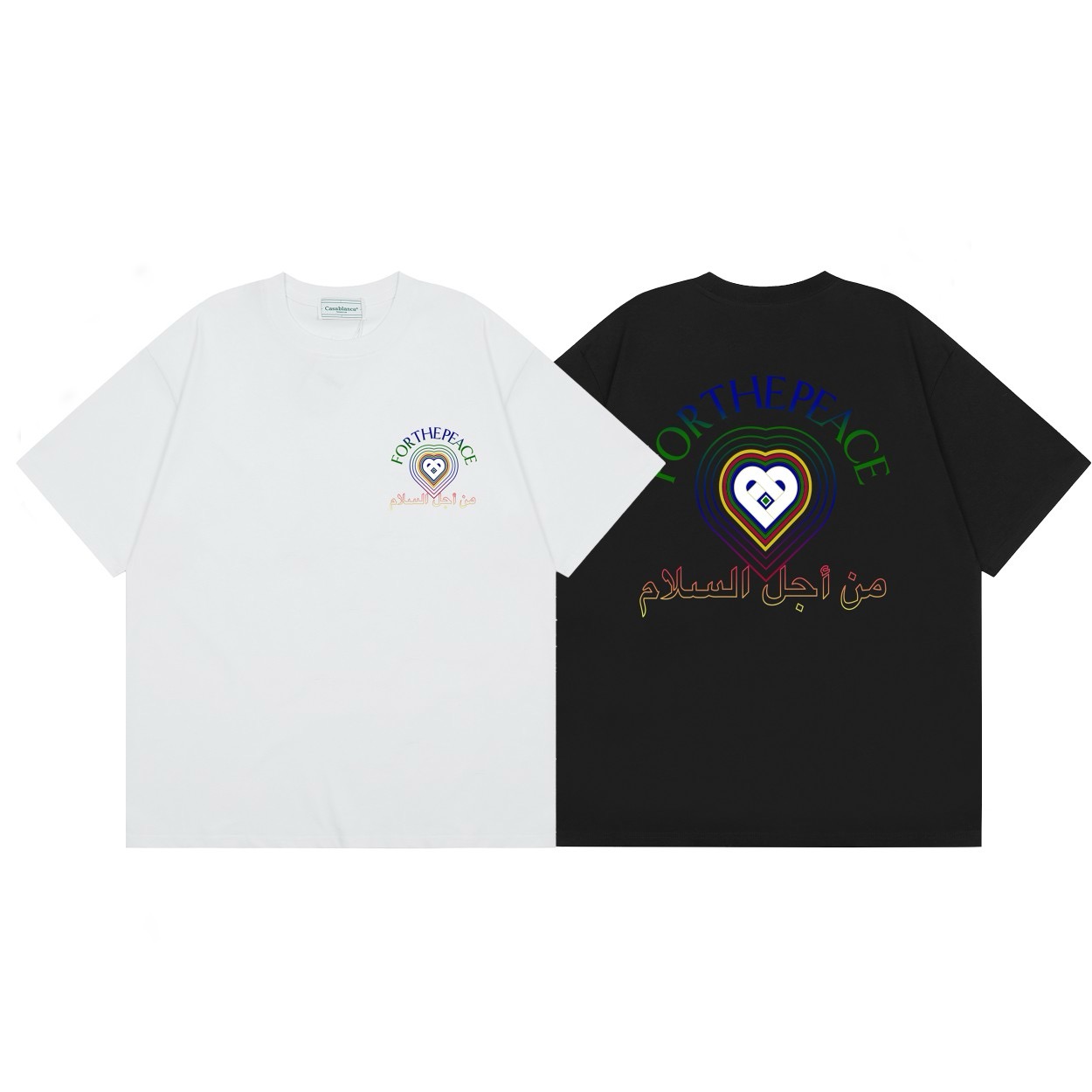 For the peace basic tshirt black and white