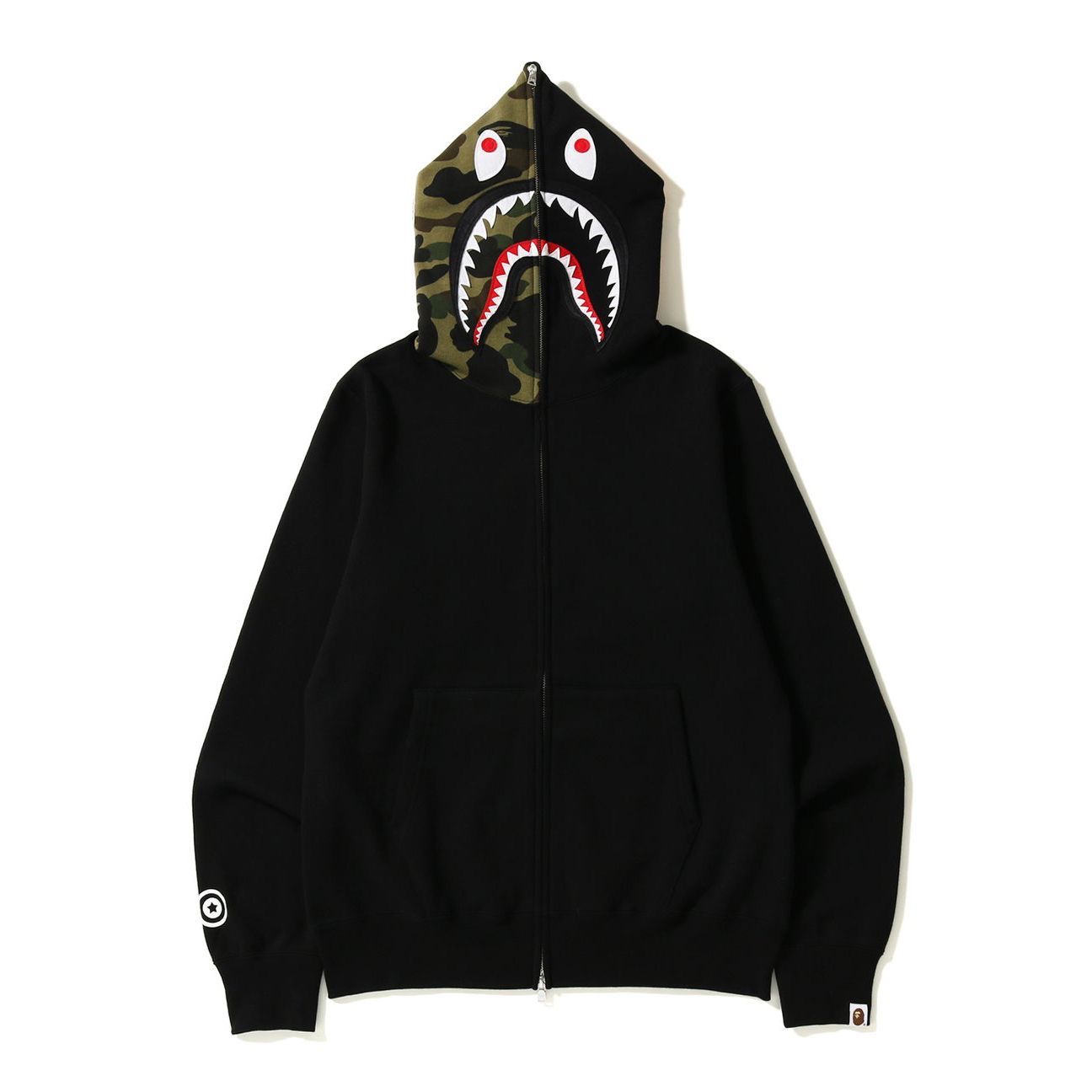 Patchwork camo chark face embroidery jacket