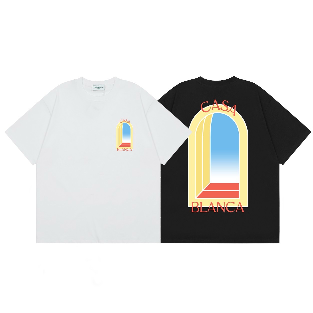 Classic style with yellow and blue graffic printed tshirt