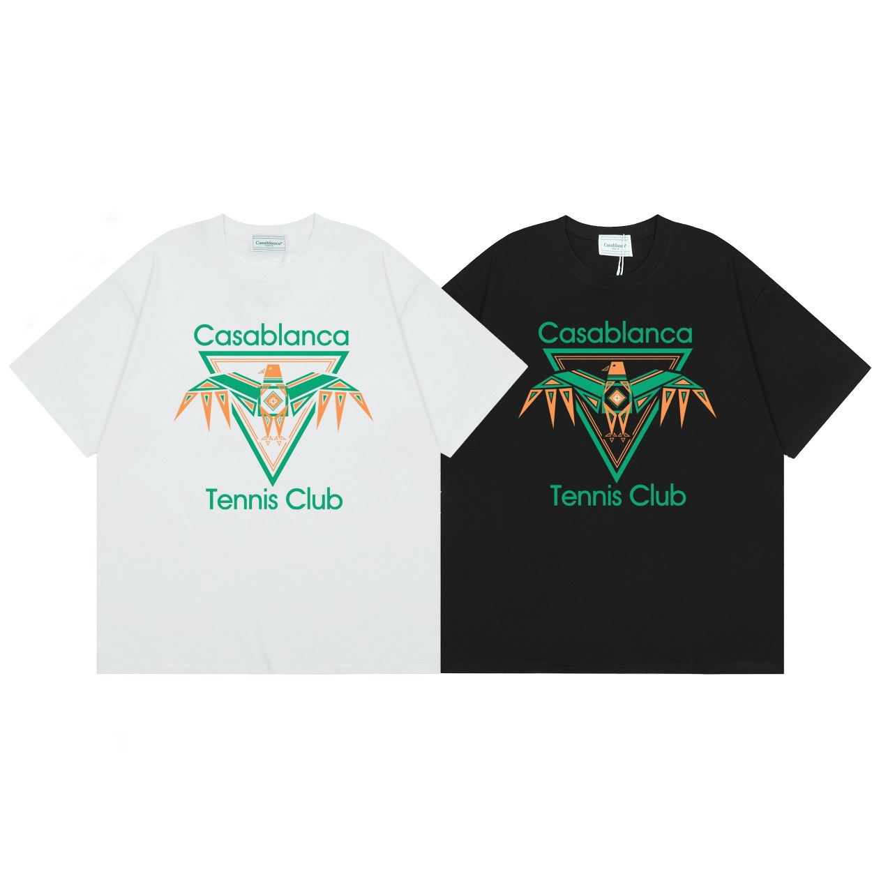 Green letters tennis club graffic printed tshirt