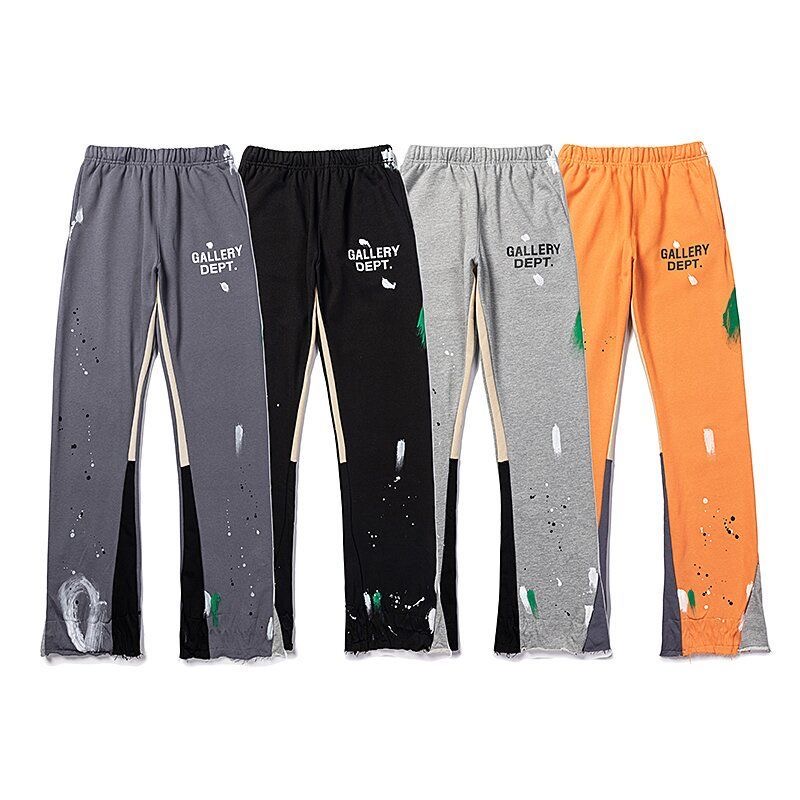 Patchwork Style Broken Bottom Pants 4 Colors
