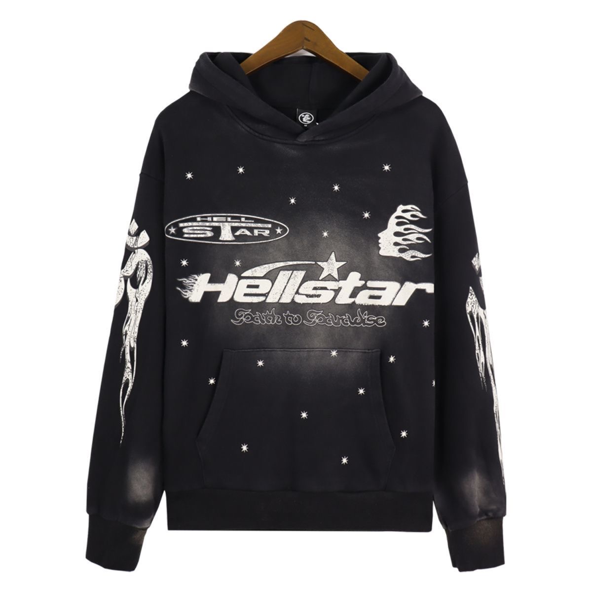 black white point hoodie