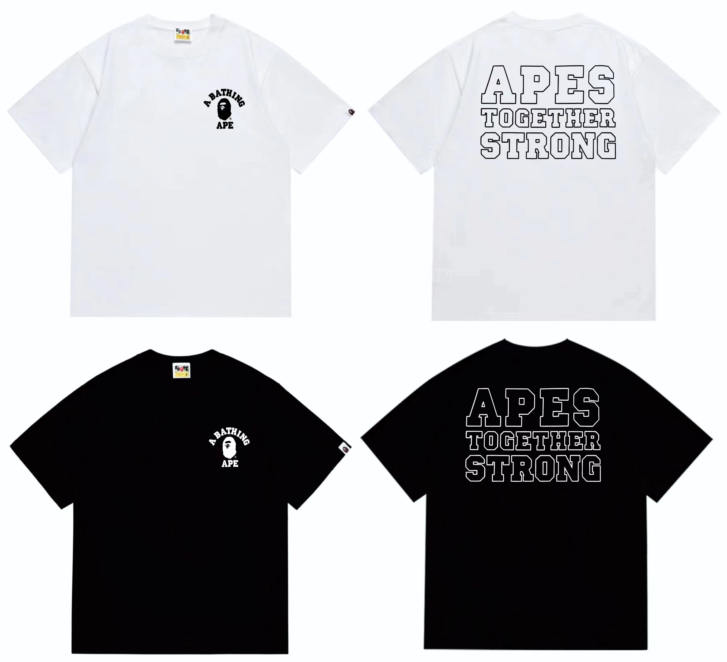 Classic ape man head with letters printed t shirt