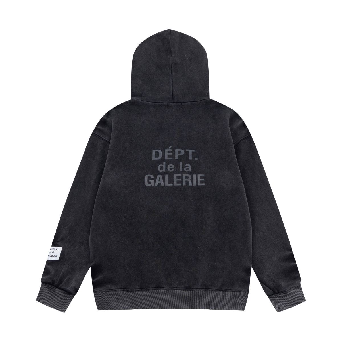 L & G Bottom Half Print Hoodie Black