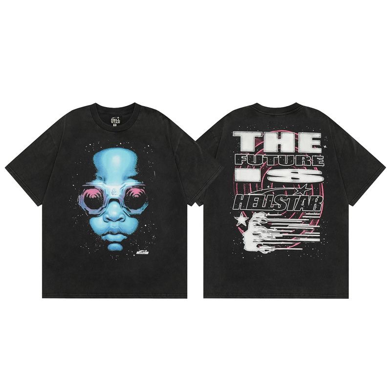 black blue big logo T