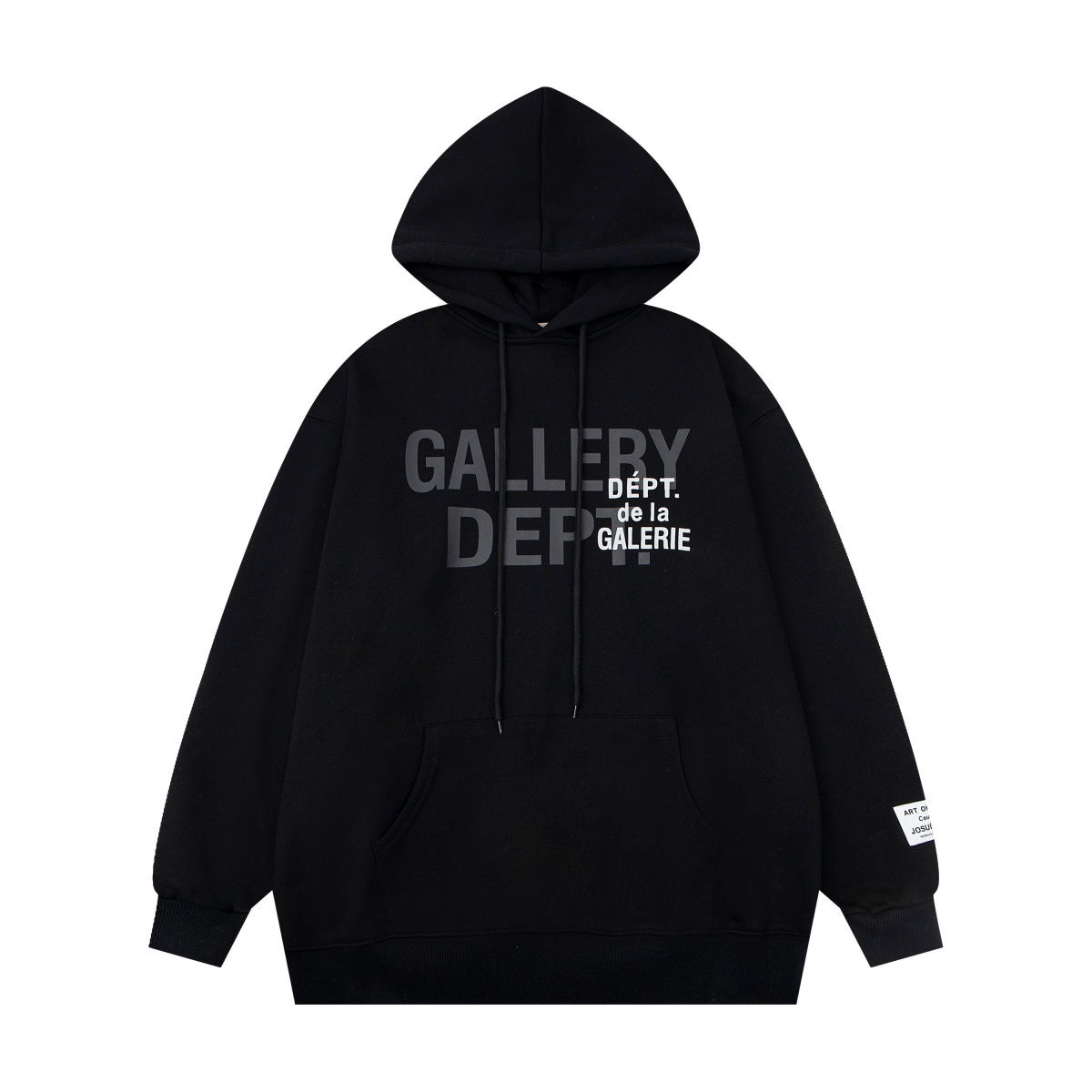 Front Double Letters Hoodie Black