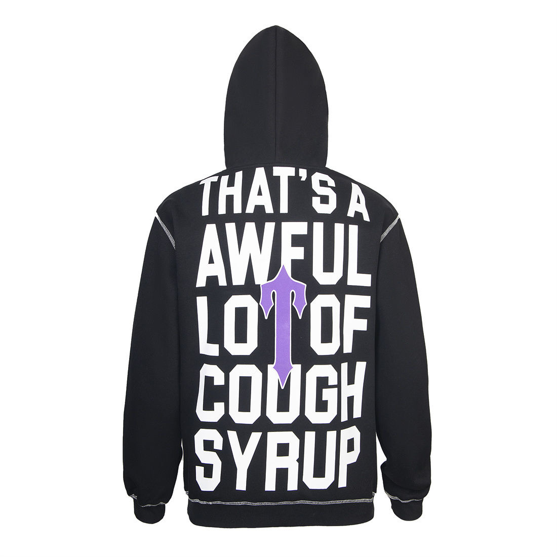 Letter tower embroidered foam print fashion hoodie